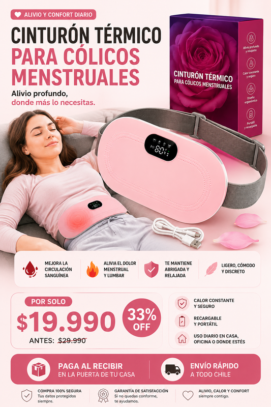 Cinturón Térmico con Masaje - Alivio Muscular y Abdominal