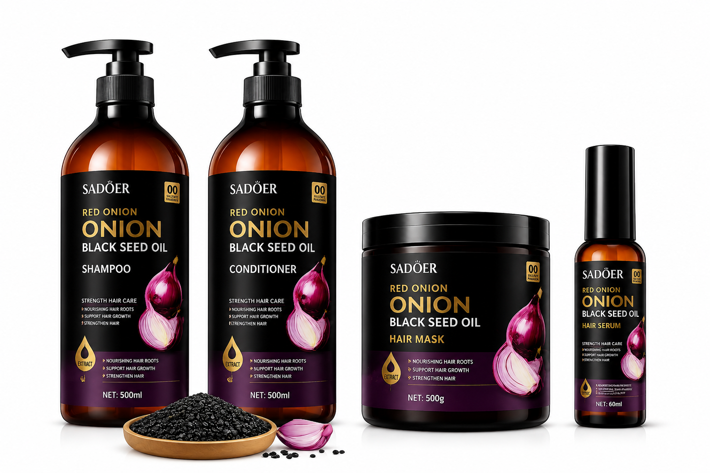 Kit Capilar Completo Sadoer — Cebolla y Semilla Negra
