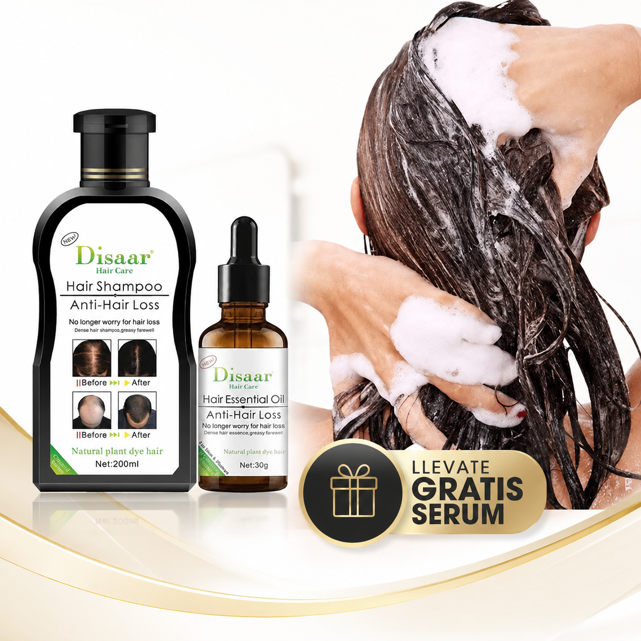 Shampoo + Serum Disaar ® |  Reduce la caída y fortalece tu cabello